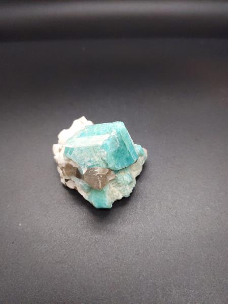 Microcline var. Amazonite w/ Smoky Quartz